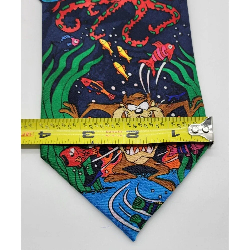 Looney Tunes Mania Tie 1993 Taz Marvin The Martian Tweetie 90s Novelty Tie